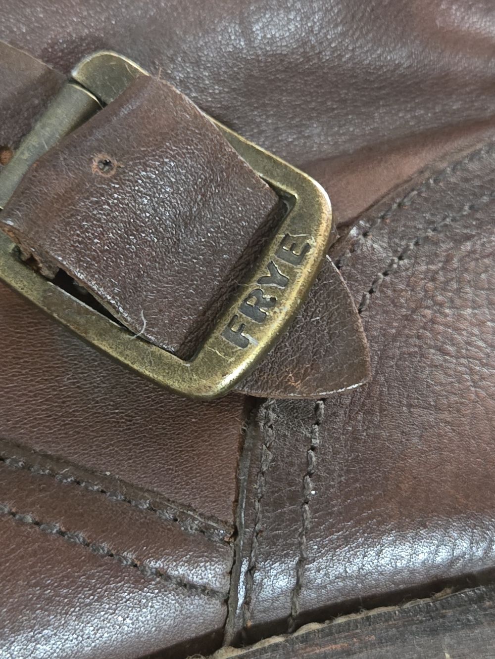 Vintage Frye Knee-High Veronica Slouch Boots With Harness And Buckle At Knee - Picture 10 of 10